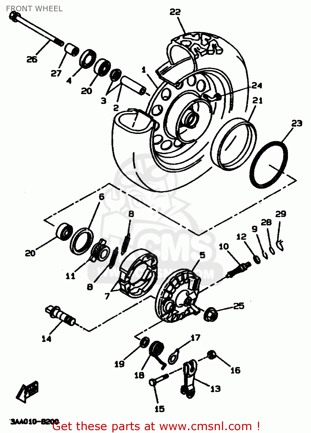 3VLF514A00: Ring, Wheel 1 (left) Yamaha - buy the 3VL-F514A-00 at CMSNL