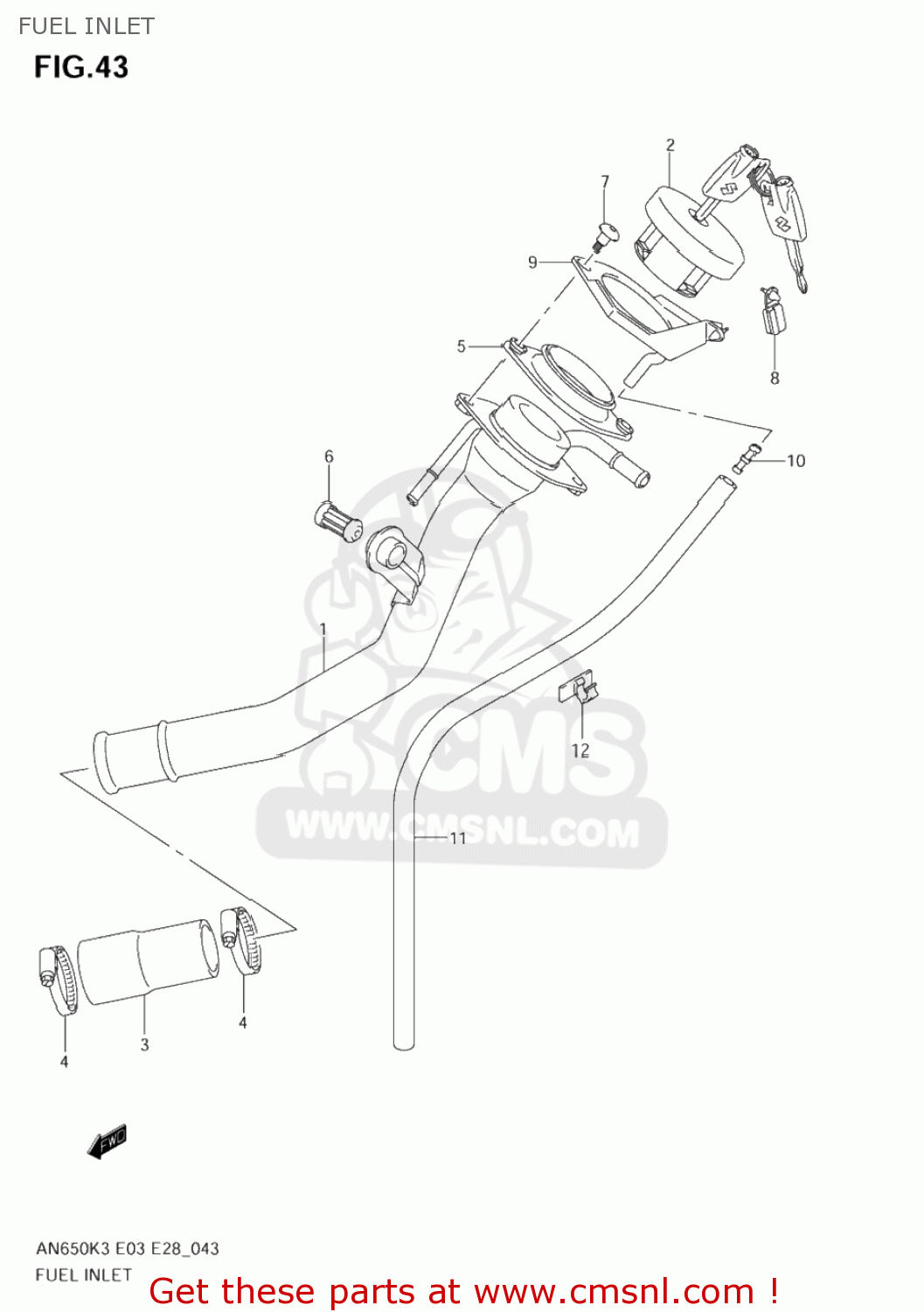 4426210G10 Tray,fuel Tank Inlet Suzuki buy the 4426210G10 at CMSNL