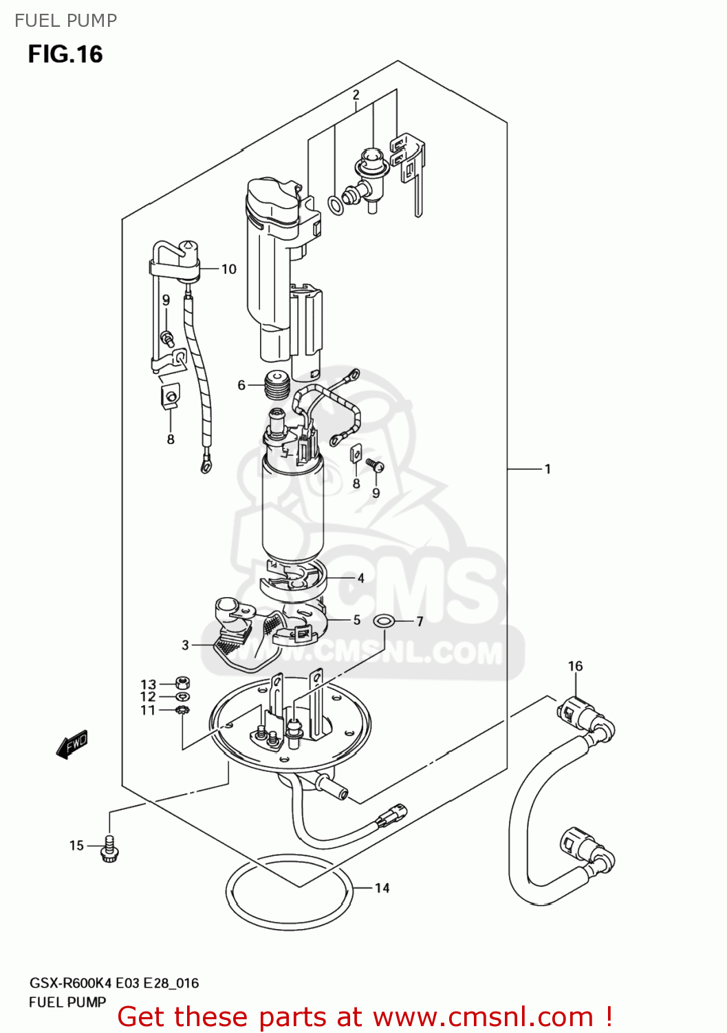PUMP ASSY,FUEL for GSXR600 2004 (K4) USA (E03) order at CMSNL