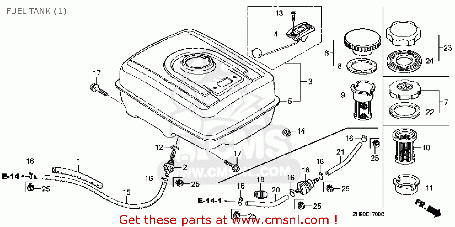 17510ZE3010ZA: Tank Comp.,*nh31* Honda - buy the 17510-ZE3-010ZA at CMSNL