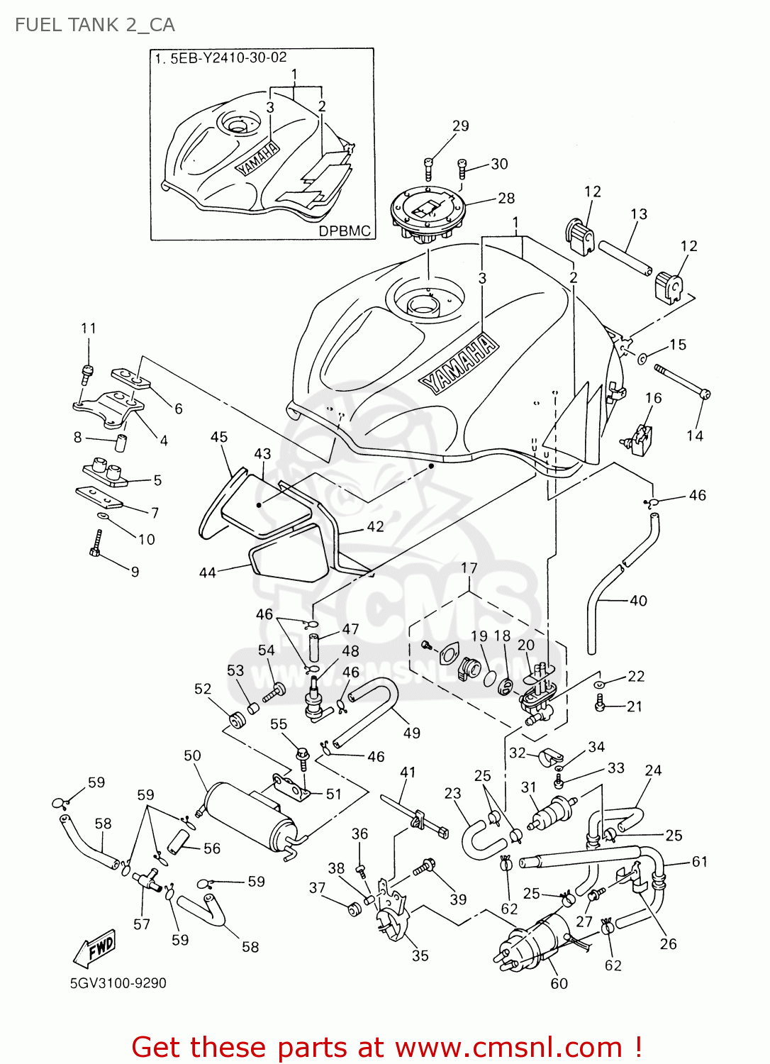 3UH2418000: Roll Over Valve Assy Yamaha - buy the 3UH-24180-00 at CMSNL