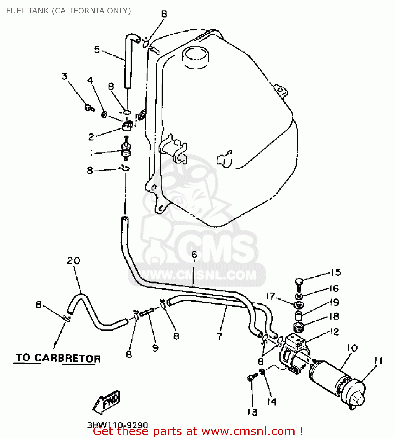 HOSE (L205) for XJ650 MAXIM 1981 (B) USA - order at CMSNL