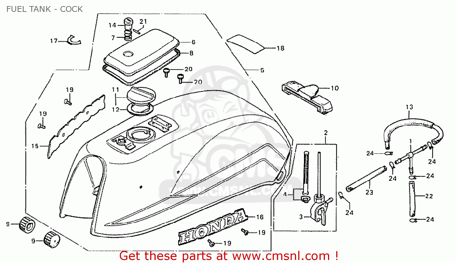 Fuel tank cock, old type, for