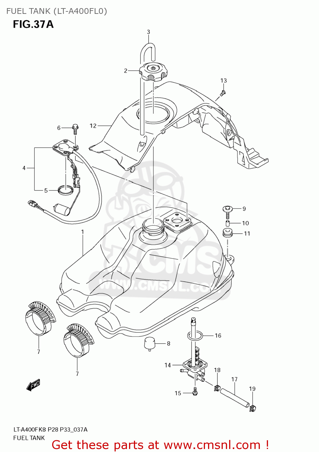 GAUGE ASSY,FUEL LEVEL SENDER for LTF400F KING QUAD 2012 (L2) USA (E03) KINGQUAD KINGQUAD
