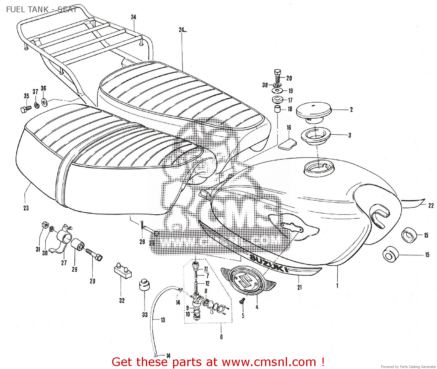 Suzuki TANK ASSEMBLY,FUEL 4411025000159 Suzuki TANK ASSEMBLY,FUEL 4411025000159