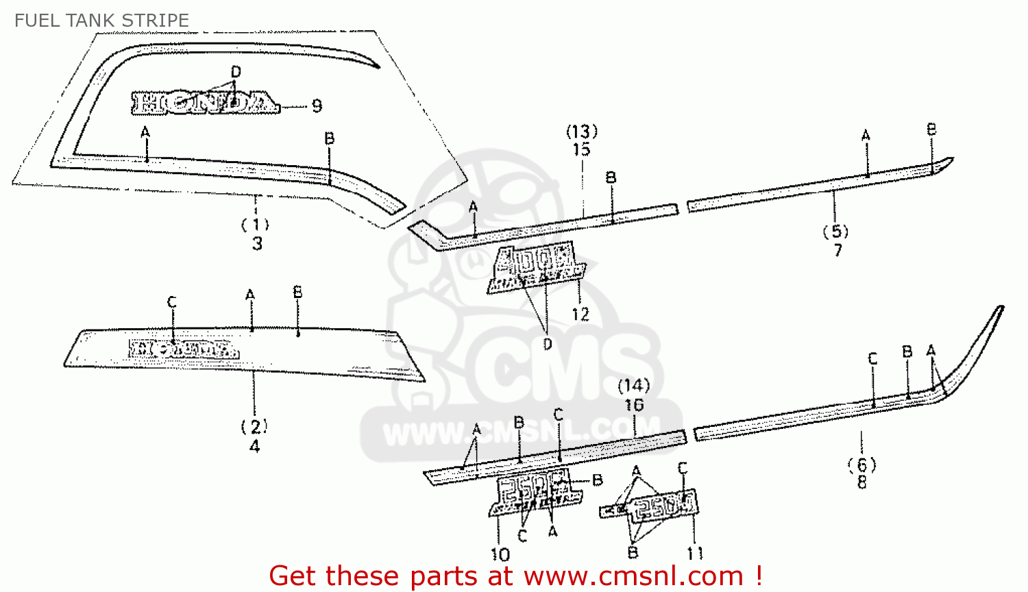 Honda STRIPE,L.*TYPE-1* 87129442610ZA Honda STRIPE,L.*TYPE-1* 87129442610ZA