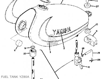 FUEL TANK COMP CRYSTAL SILVER for YZ80 COMPETITION 1974 USA - order at ...