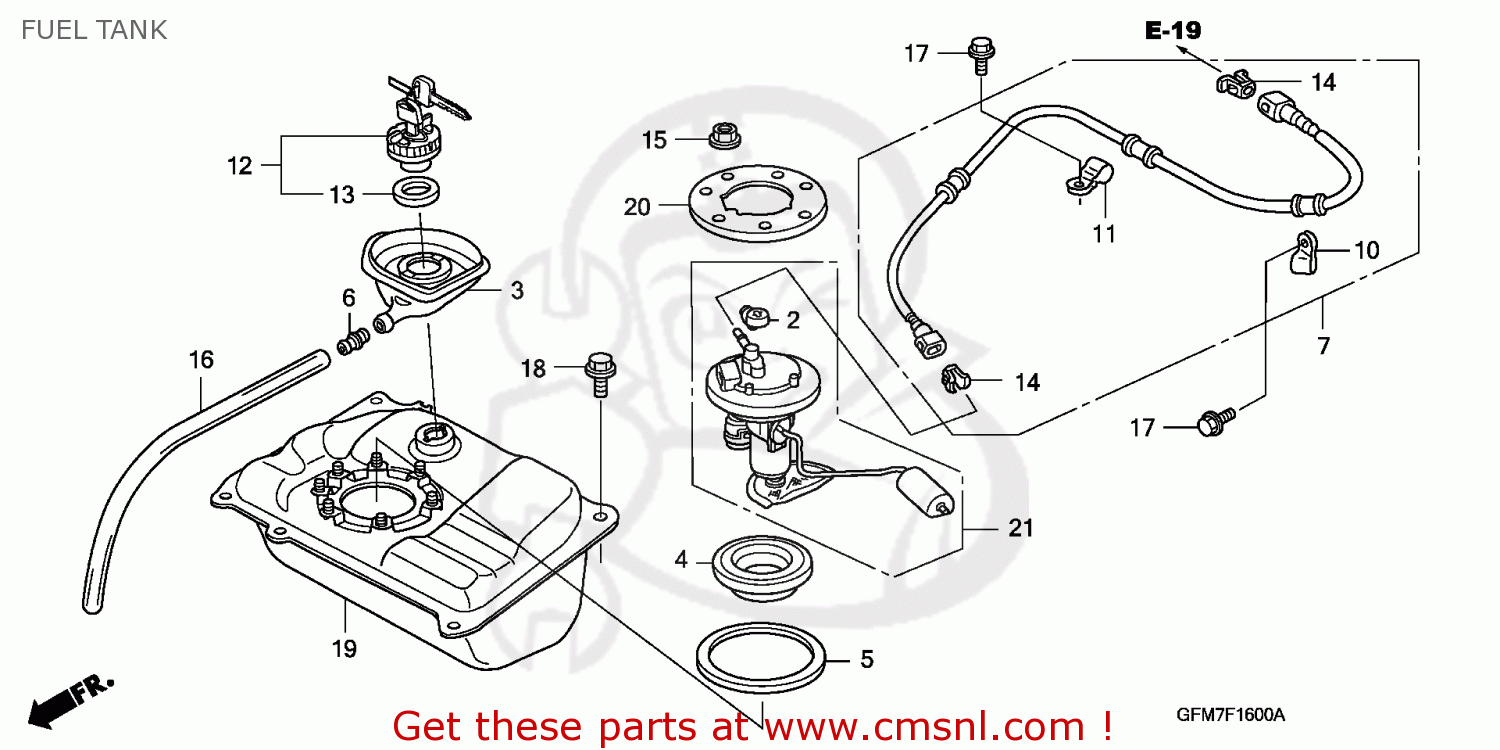 17510GFM970: Tank Comp,fuel Honda - buy the 17510-GFM-970 at CMSNL