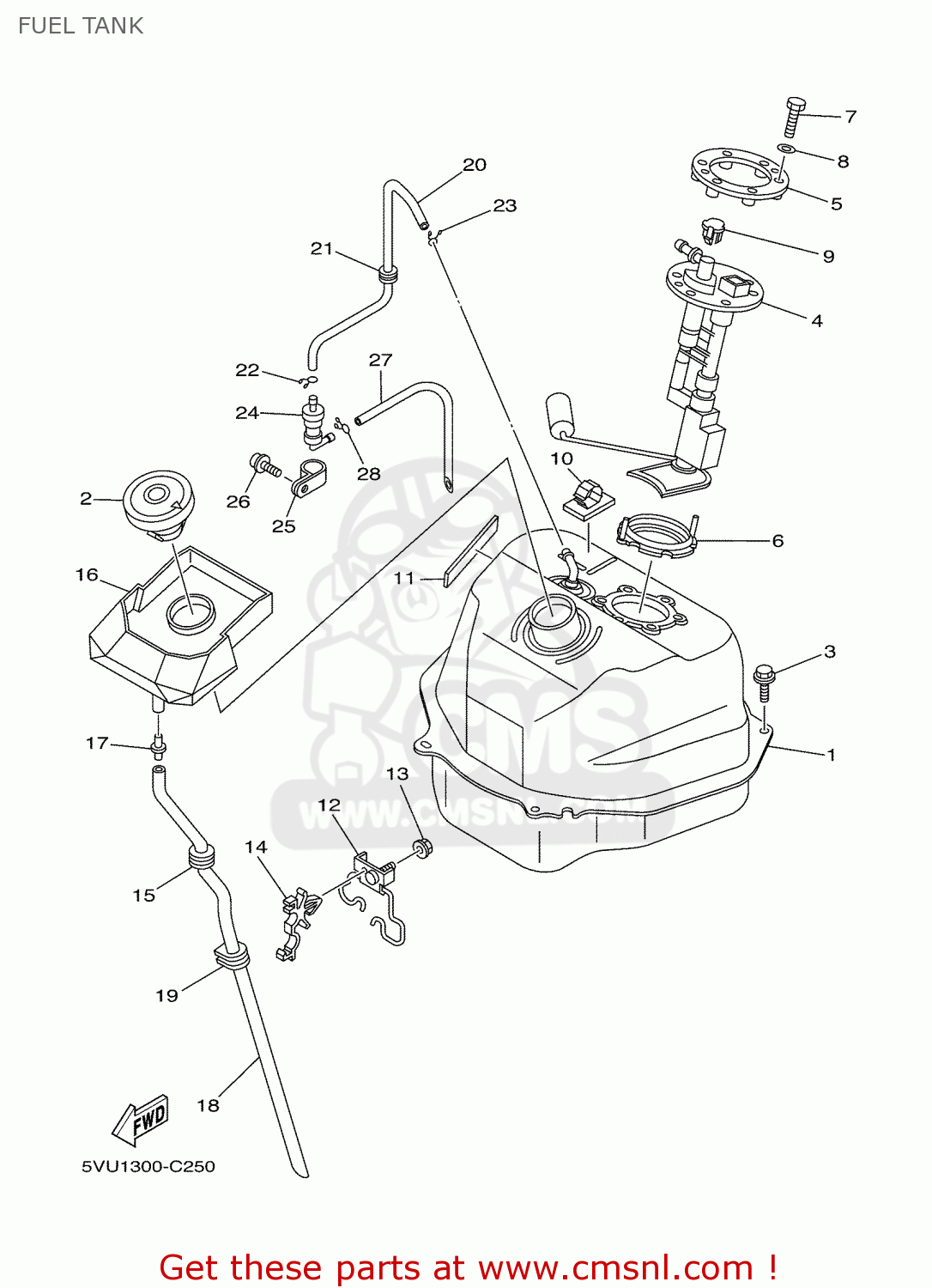 5VU2411000: Fuel Tank Comp. Yamaha - buy the 5VU-24110-00-00 at CMSNL