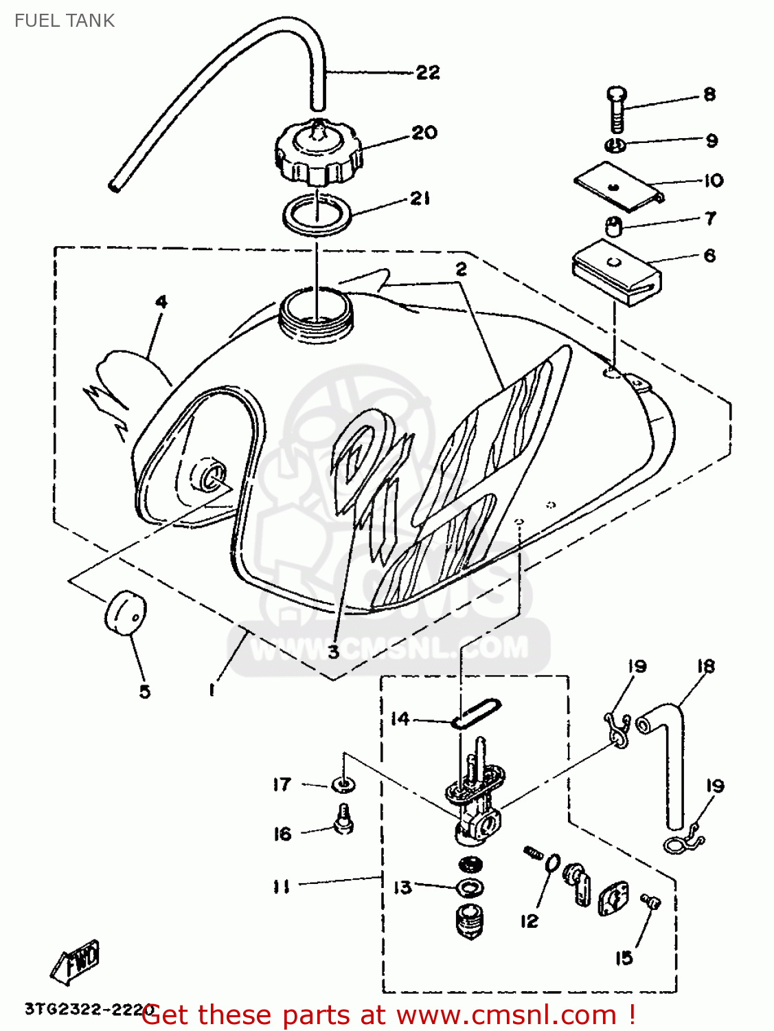 5J024110T009: Fuel Tank Comp. Yamaha - buy the 5J0-24110-T0-09 at CMSNL