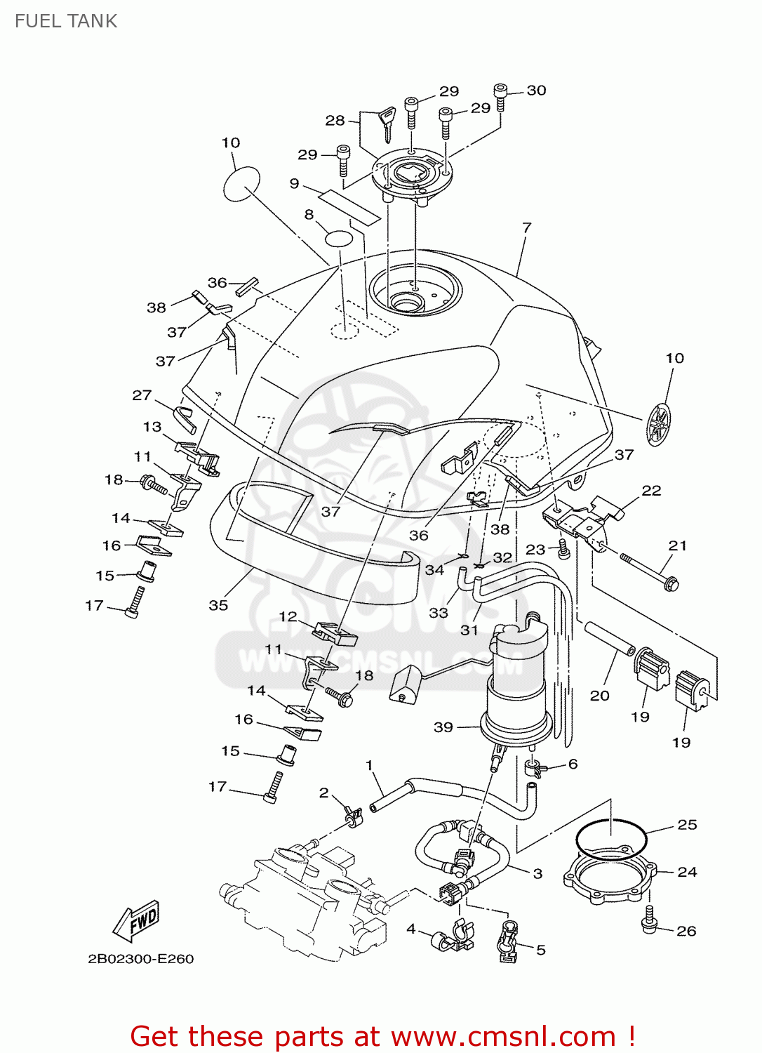 5PSYK24110PA Fuel Tank Comp. Yamaha buy the 5PSYK24110PA at CMSNL