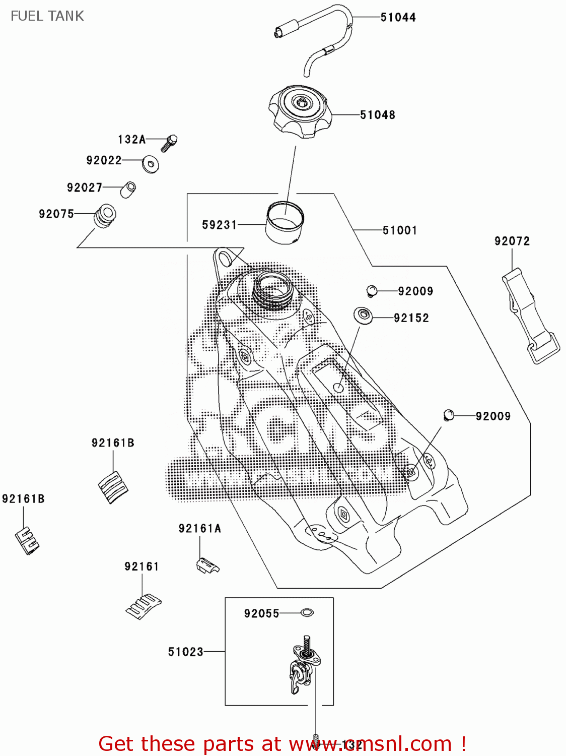 Kawasaki TANK-COMP-FUEL,F.BLAC 5100100376Z Kawasaki TANK-COMP-FUEL,F.BLAC 5100100376Z