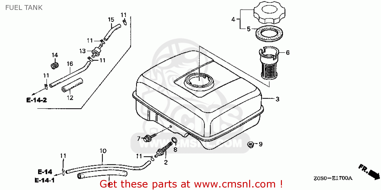 17510Z0S000ZC: Tank Comp,*nh105* Honda - buy the 17510-Z0S-000ZC at CMSNL