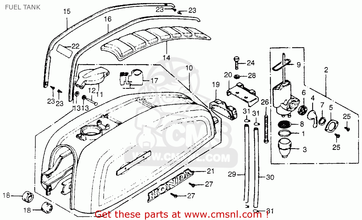 TANK, FUEL *Y31* for CB200T 1976 USA - order at CMSNL cb200 wiring diagram 