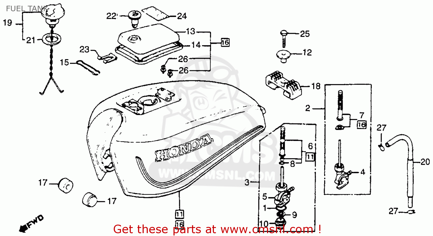 Lid Fuel Tank R25 For Cb125s 1980 A Usa Order At Cmsnl