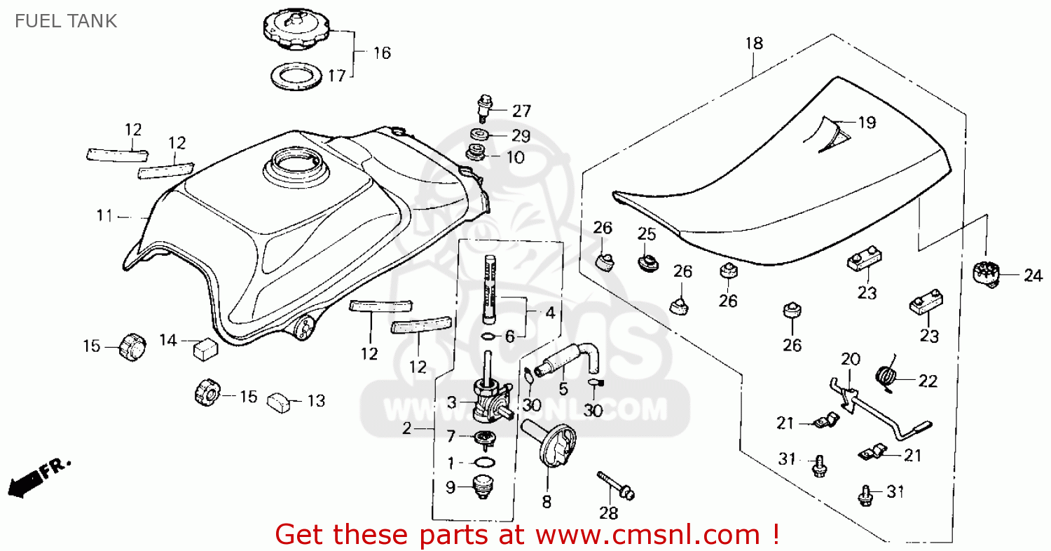 tank comp ,fuel for trx200sx fourtrax 200sx 1986 (g) usa order at