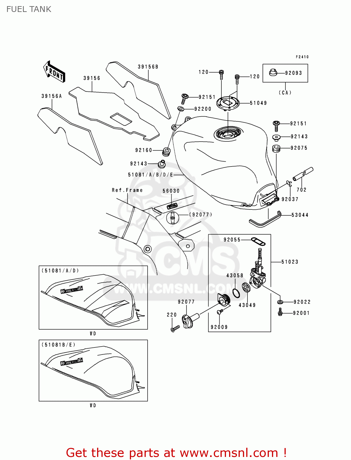 CAP-TANK,FUEL for ZX900E1 NINJA ZX9R 2000 USA CALIFORNIA CANADA 