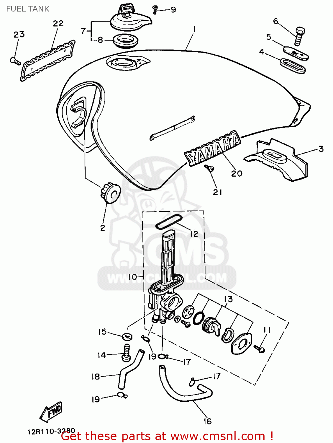 12R2411000H7: Fuel Tank Yamaha - buy the 12R-24110-00-H7 at CMSNL