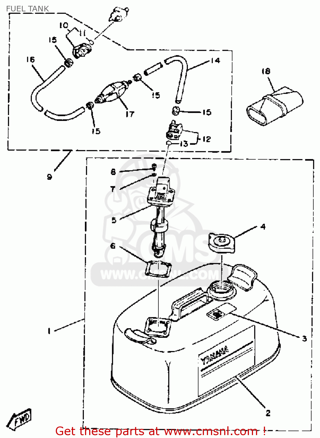 6Y1W242042: Fuel Tank Assy Yamaha - buy the 6Y1-W2420-42 at CMSNL