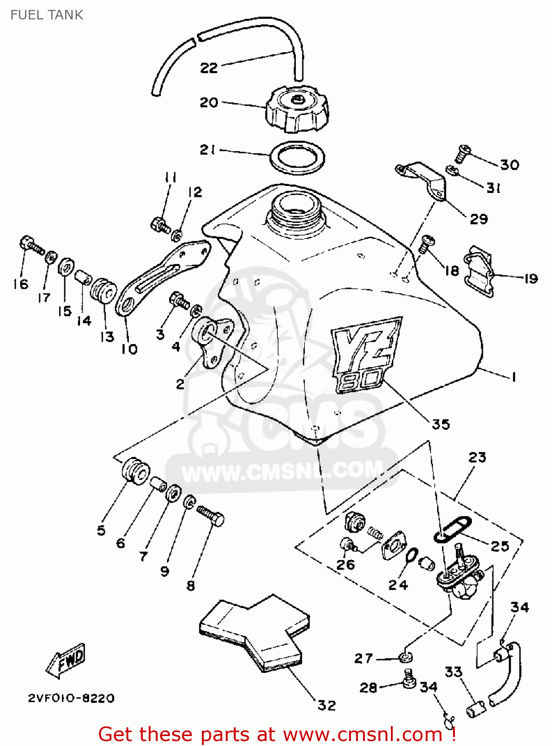 yz80 fuel tank