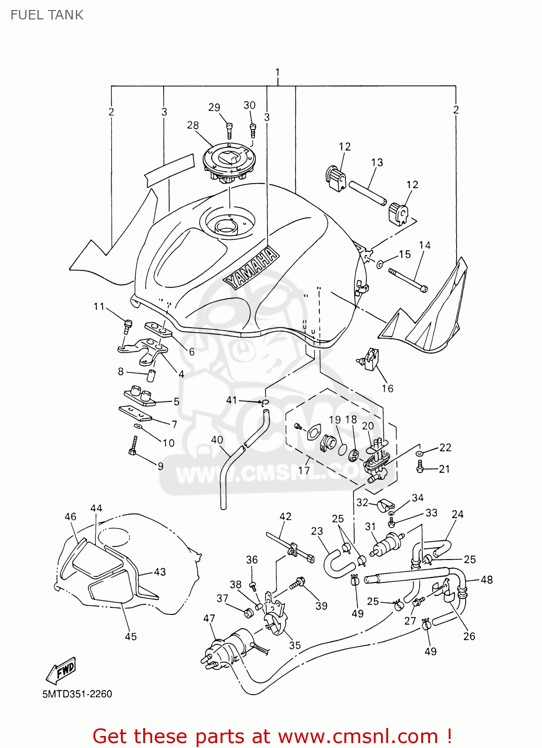 5EBY241030X2: Fuel Tank Comp. Yamaha - buy the 5EB-Y2410-30-X2 at CMSNL