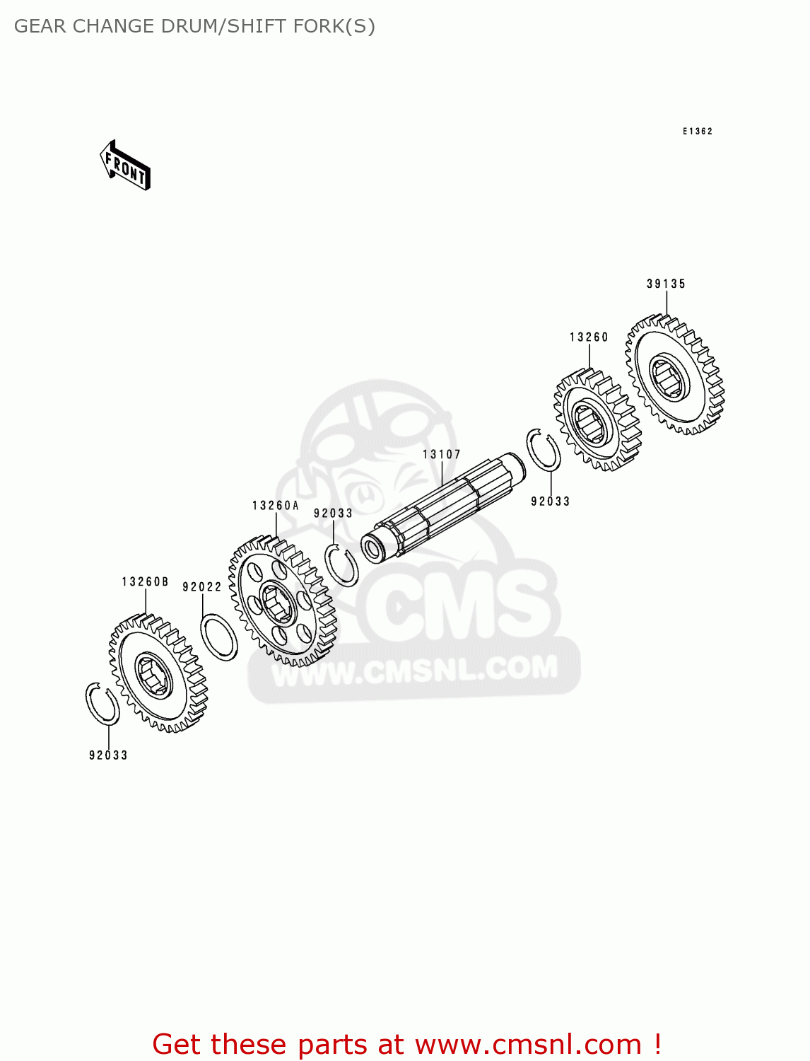 131071363 Shaft,idler Kawasaki buy the 131071363 at CMSNL