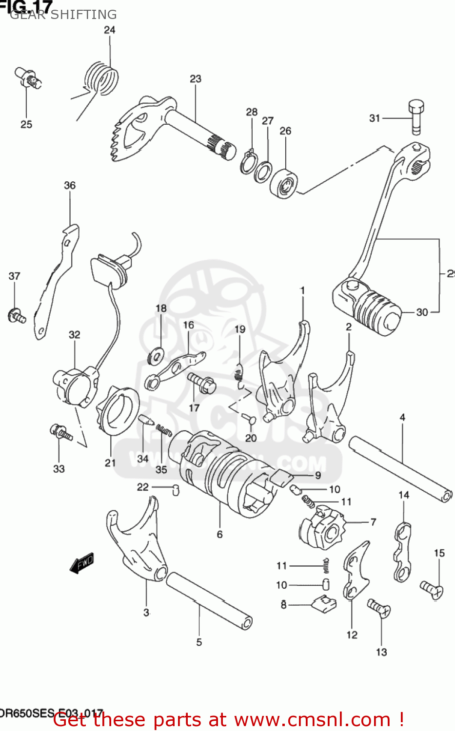 Suzuki SHAFT,GEAR SHIFT FORK 2542114A01 Suzuki SHAFT,GEAR SHIFT FORK 2542114A01