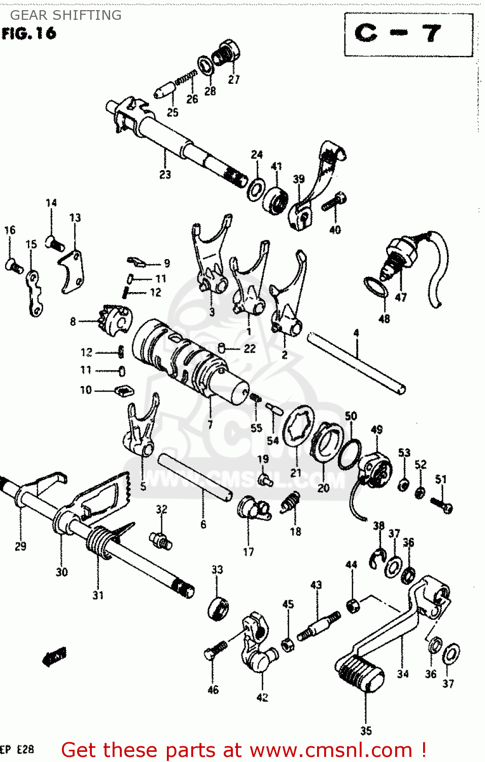 LEVER ASSEMBLY,GEAR SHIFTING for LT230E 1987 (H) order at CMSNL