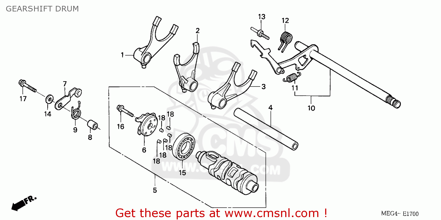 FORK R,GEAR SHIFT for VT750C SHADOW 2006 (6) JAPAN RC50121.122 order
