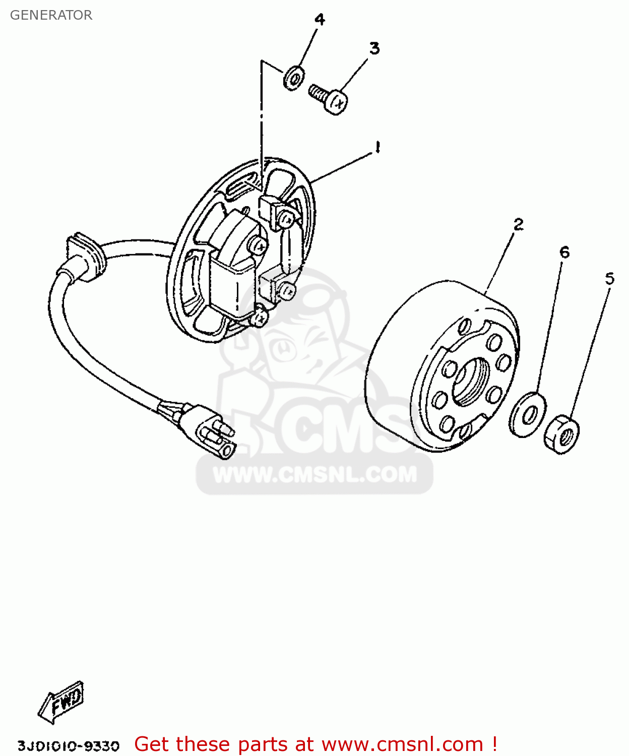 3JD8551000: Stator Assy Yamaha - buy the 3JD-85510-00-00 at CMSNL