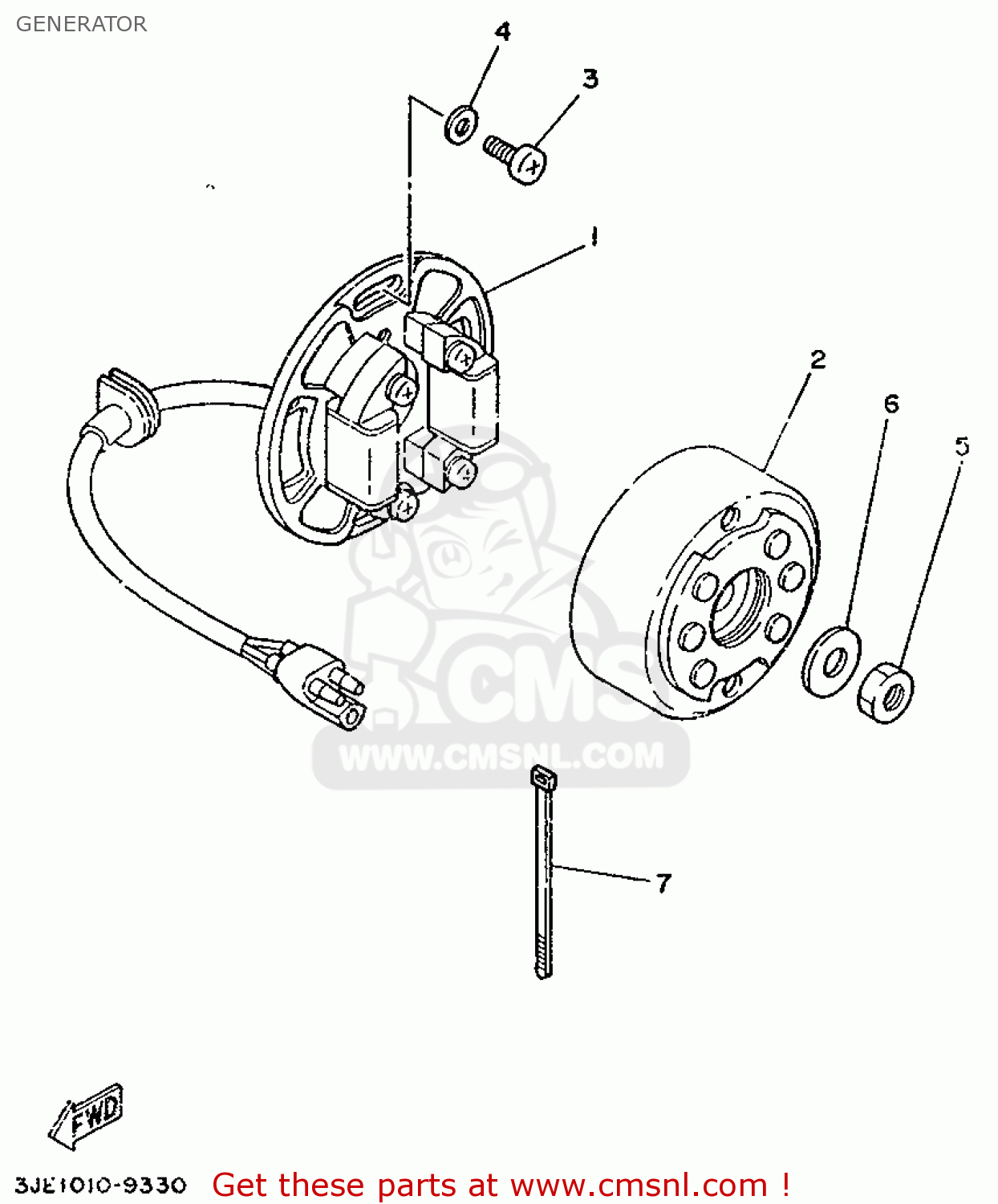 3JE8551000: Stator Assy Yamaha - buy the 3JE-85510-00 at CMSNL