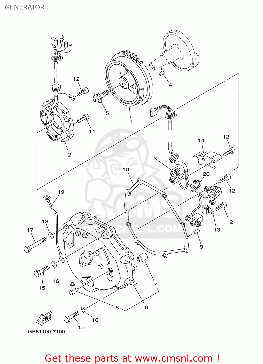 Yamaha STATOR ASSY 65U8551001 Yamaha STATOR ASSY 65U8551001