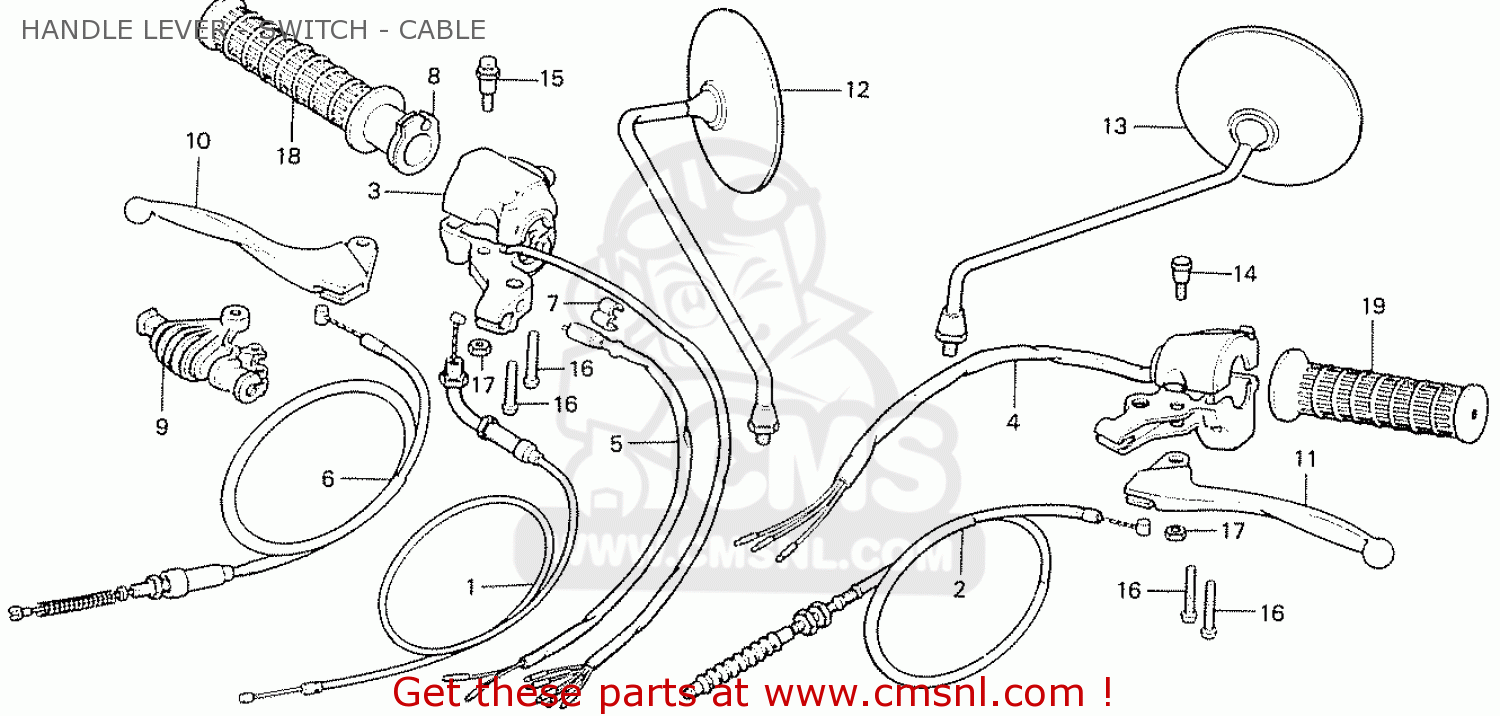 CABLE,FRONT BRAKE for CB50J BELGIUM - order at CMSNL