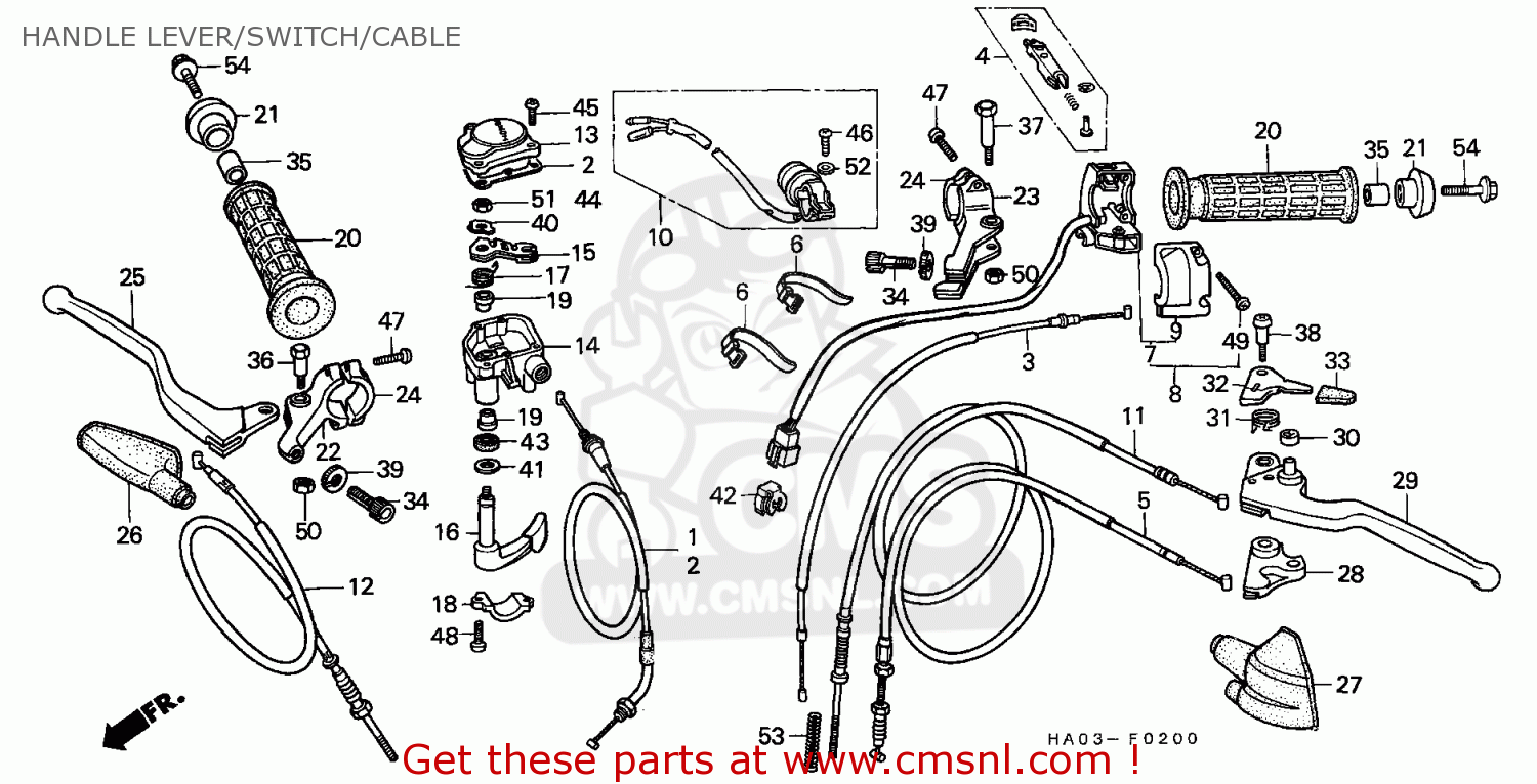 43460HA0770: Cable,hand Brake Honda - buy the 43460-HA0-770 at CMSNL