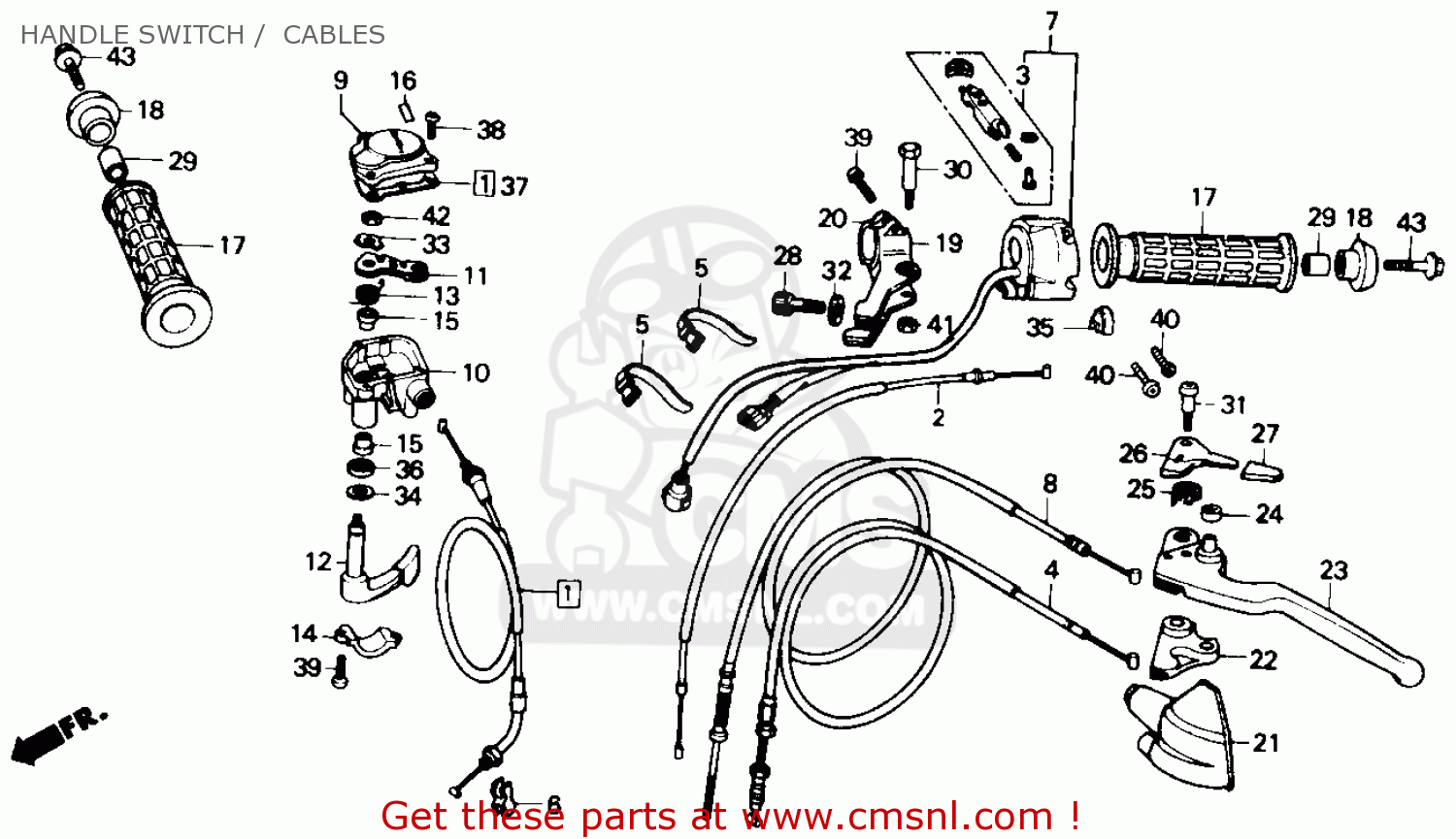 CABLE COMP,CHOKE for TRX350 FOURTRAX 4X4 1986 (G) USA - order at CMSNL