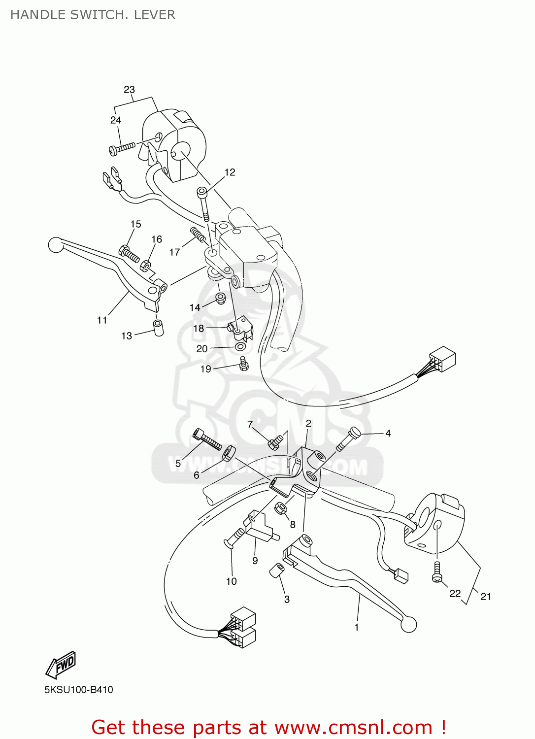 5KS8397300: Switch, Handle 3 Yamaha - buy the 5KS-83973-00 at CMSNL