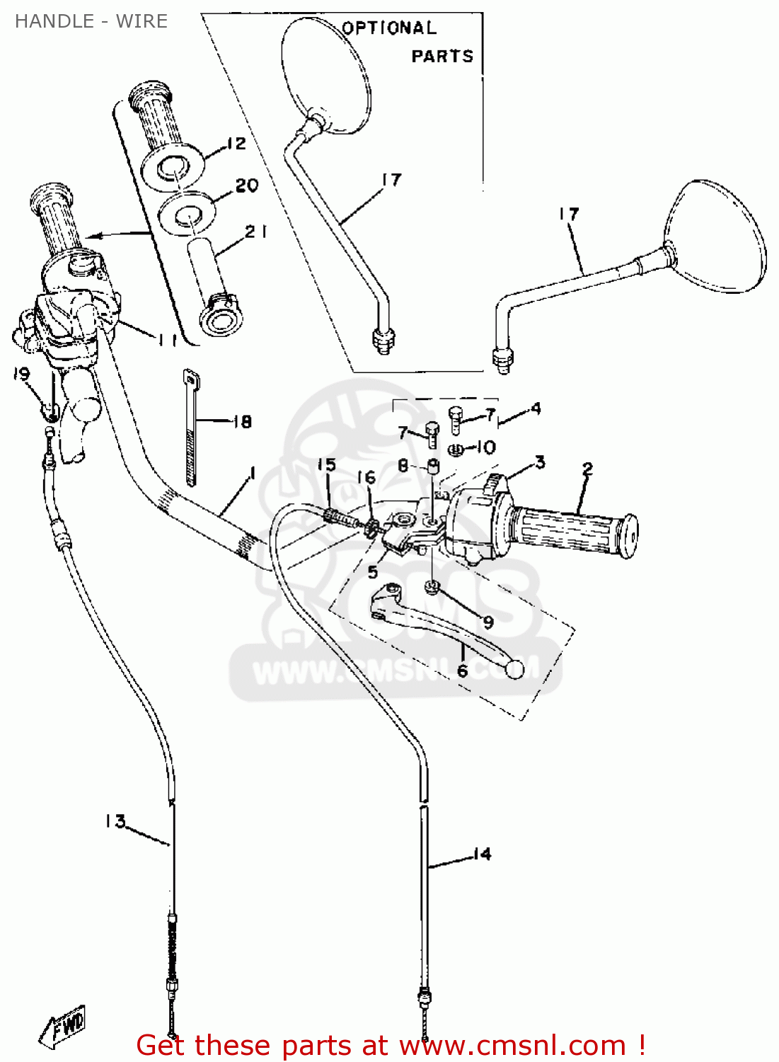 2J2W008300 Handle Lever Set Yamaha buy the 2J2W008300 at CMSNL