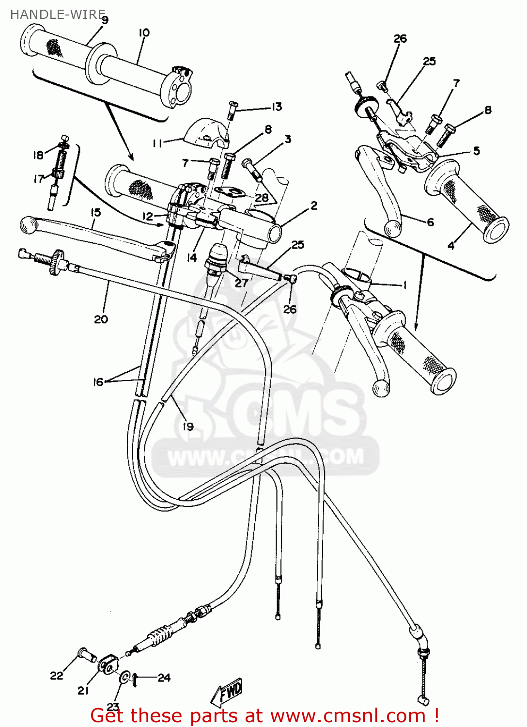 4002634100 Cable,brake Yamaha buy the 4002634100 at CMSNL