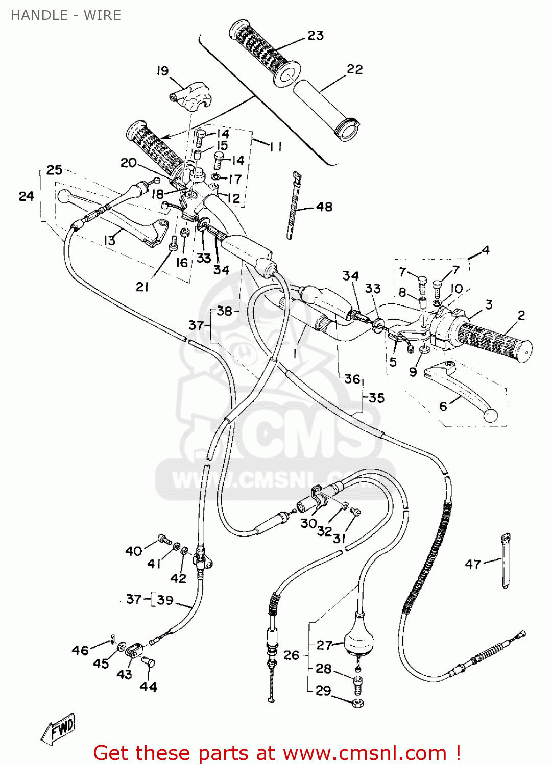 WIRE, CLUTCH for TY250 1977 USA order at CMSNL