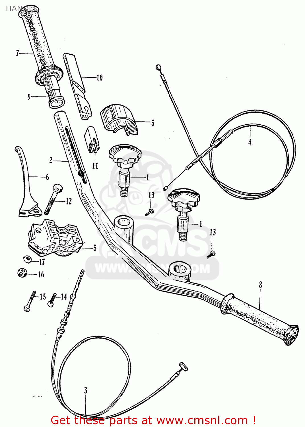 HANDLEBAR for CZ100 - order at CMSNL