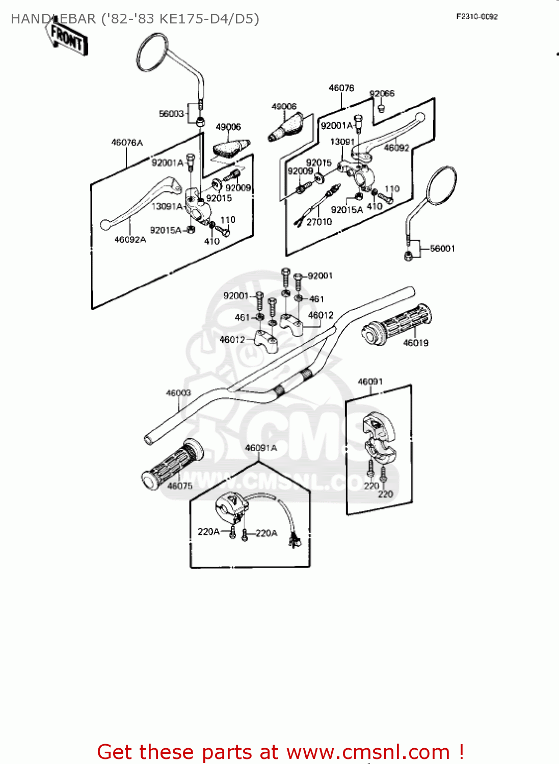 460031022 Handlebar Kawasaki buy the 460031022 at CMSNL