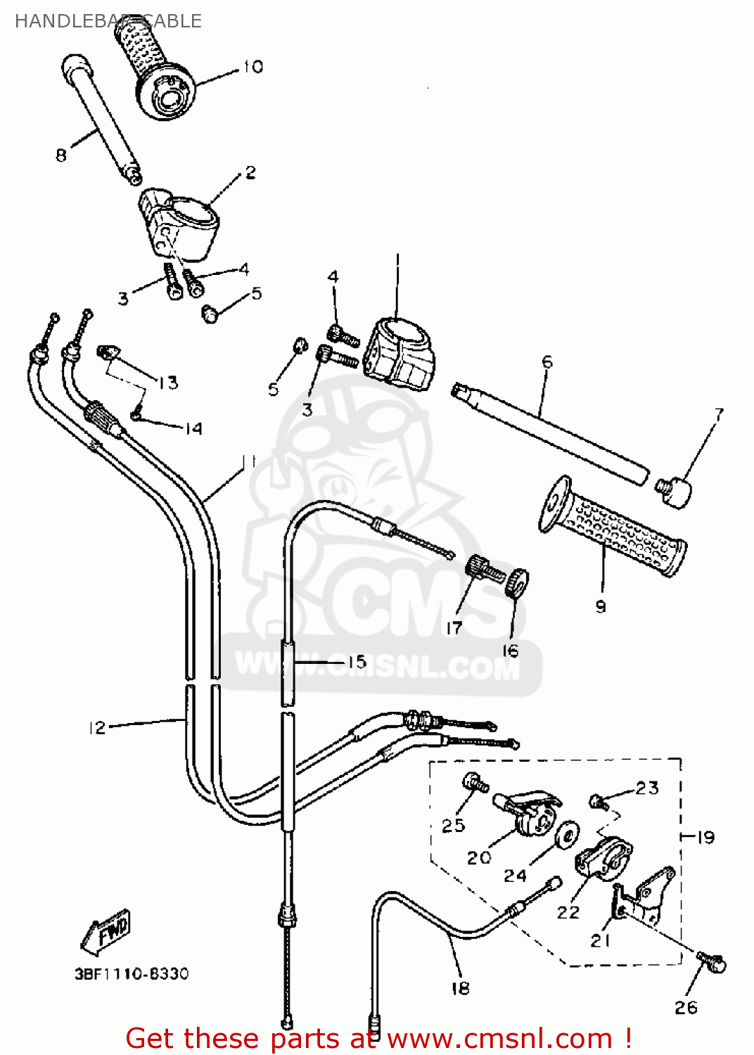2TK2612100 Handlebar (left) Yamaha buy the 2TK2612100 at CMSNL