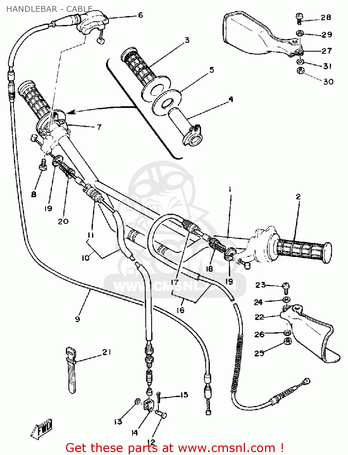 3R92633510: Cable, Clutch Yamaha - buy the 3R9-26335-10-00 at CMSNL