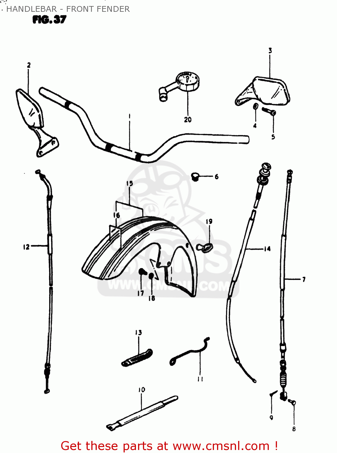 HANDLEBAR for GS1000S 1980 (T) USA (E03) - order at CMSNL