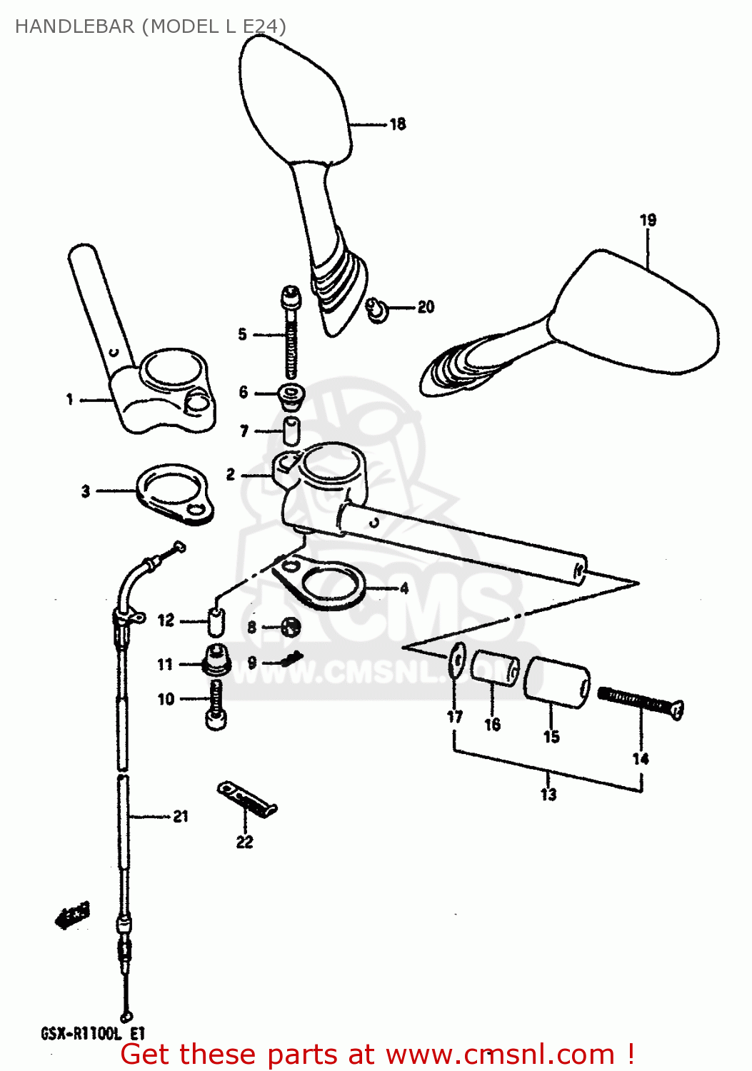 HANDLEBAR,LEFT for GSXR1100 1990 (L) USA (E03) order at CMSNL