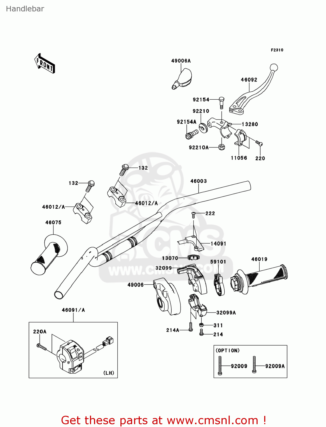 HOLDER-HANDLE,UPP,P.S for KLX110CHF 2017 EUROPE - order at CMSNL