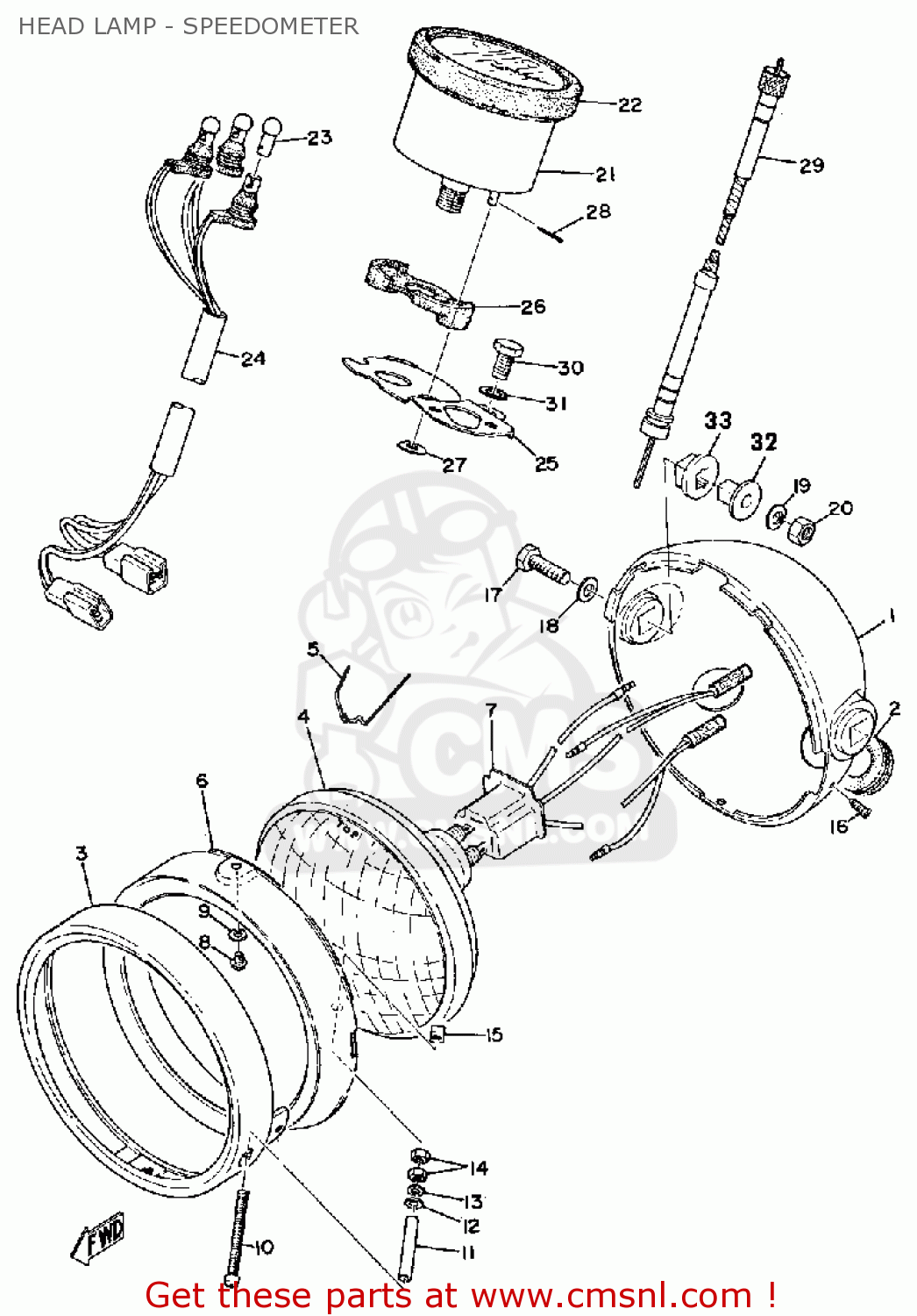 SPEEDOMETER CABLE ASSY for RD125 1975 USA order at CMSNL