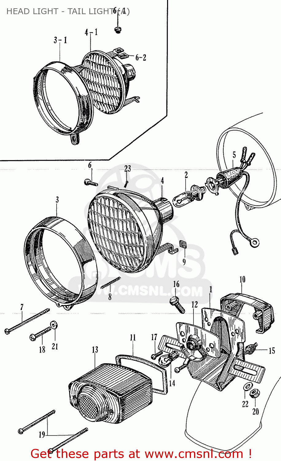 SCREW,HEAD LIGHT for CL70 SCRAMBLER 1971 K2 USA order at CMSNL