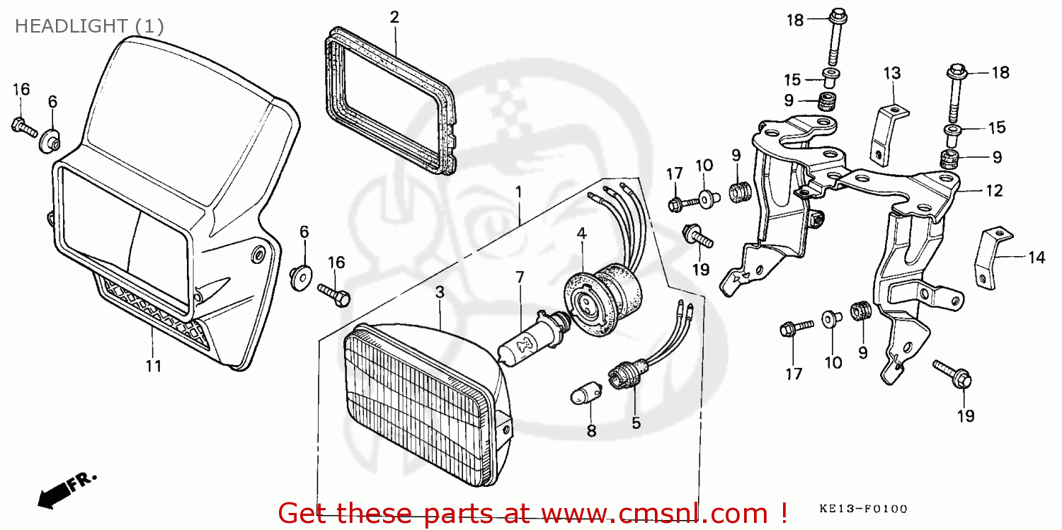 33130KE1004: Socket Comp., Headlight (koito) Honda - buy the 33130-KE1 ...