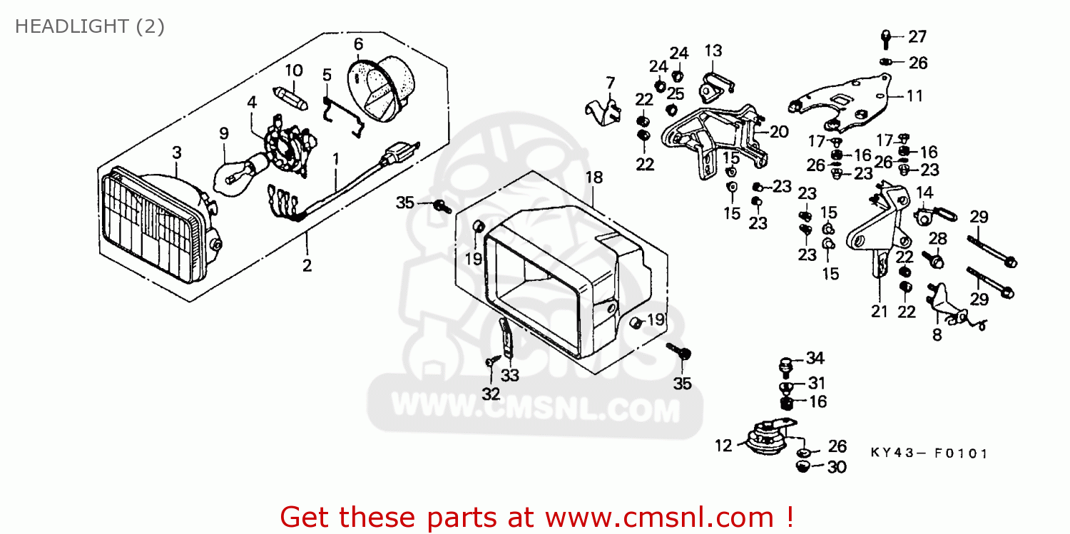 CASE,HEADLIGHT for NSR125F 1990 (L) SPAIN / KPH order at CMSNL